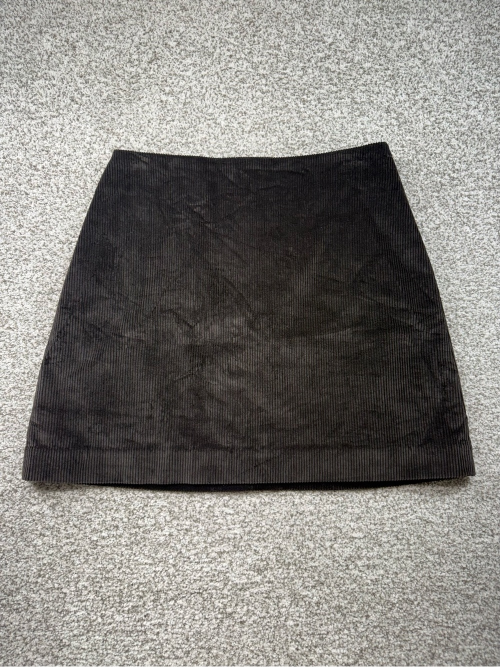 Women's Madewell Black‎ Walnut Brown Stretch Corduroy Mini Skirt Zip Back Size 0